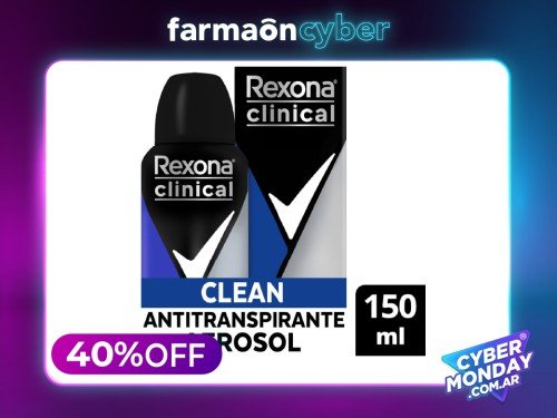 REXONA - Antitranspirante en aerosol clinical clean 150 ml