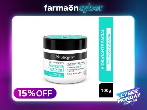 NEUTROGENA - Crema Facial Face Care Intensive Mate 3 en 1. 100g.