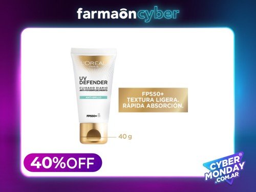 LOREAL PARIS - Protector Solar UV Defender Anti Brillo FPS50+