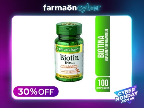 NATURE´S BOUNTY - Biotina 1000 mcg (100 comprimidos)