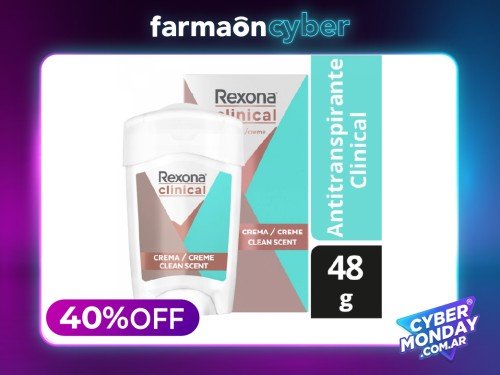 REXONA - Desodorante femenino clinical clean fresh 48 gr