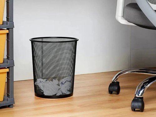 Tacho De Basura Grande Cesto Papelero Metal Oficina Sin Tapa