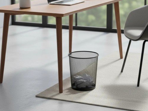 Tacho De Basura Grande Cesto Papelero Metal Oficina Sin Tapa