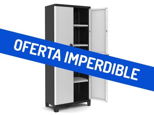 Gabinete Organizador Keter Space Winner 4 Estantes Blanco y Negro