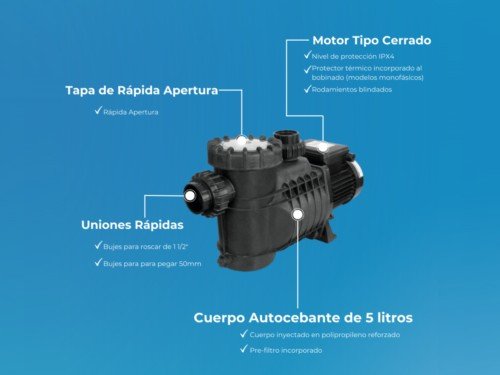Bomba para Pileta Vulcano BAE-0.75 HP S2000