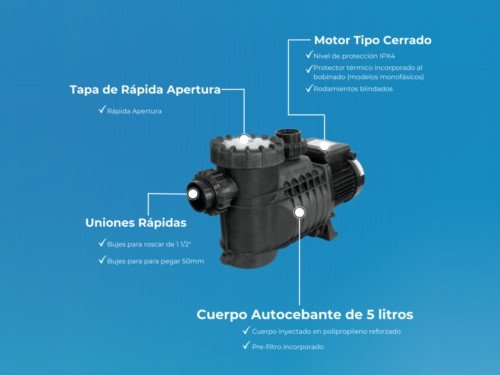 Bomba para Pileta Vulcano BAE-0.50 HP S2000