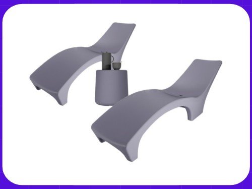 Reposeras para Pileta con mesa color GRAFITO