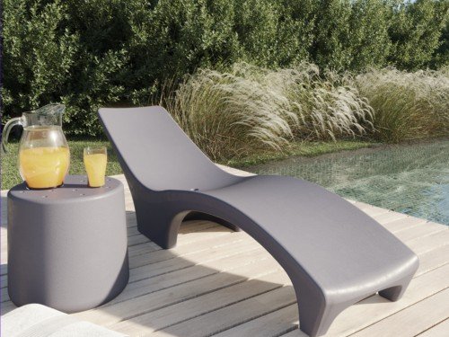 Reposeras para Pileta con mesa color GRAFITO