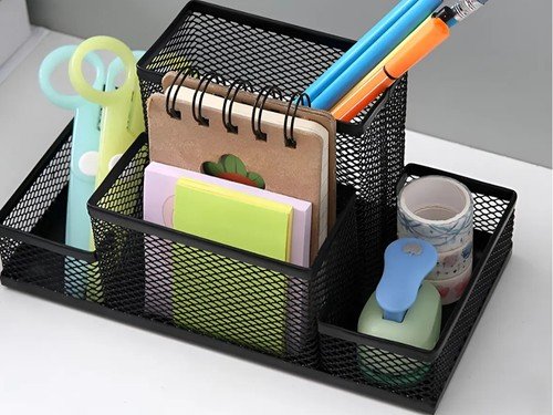 Organizador De Escritorio Lapicero Set 4 Divisiones Metal