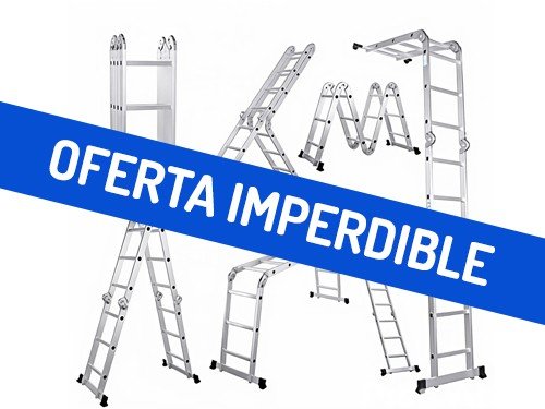 Escalera Multifunción de Aluminio 3x4 3,70m 12 Escalones