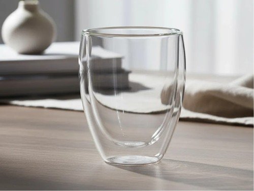 Vaso Pocillo Doble Fondo Vidrio Cristal 250ml Frio Calor