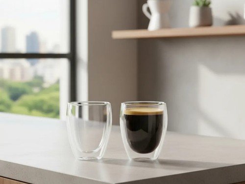 Set X4 Tazas Café Pocillos Vaso Doble Pared Termico Frio Calor