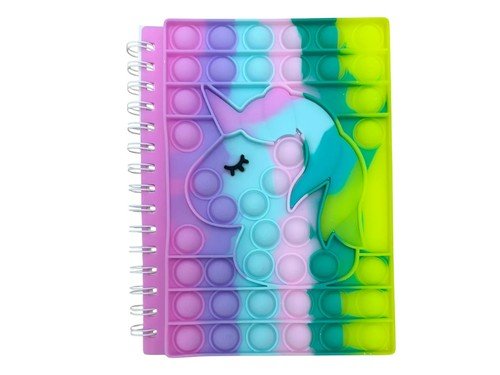 Cuaderno Cuadernillo Espiral Pop It Unicornio Diario Libreta