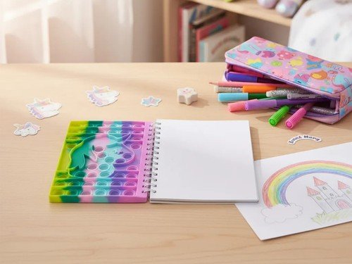 Cuaderno Cuadernillo Espiral Pop It Unicornio Diario Libreta