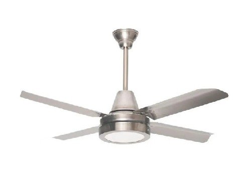 VENTILADOR DE TECHO BOHER 4 PALAS CON LUZ LED ACERO INOXIDABLE