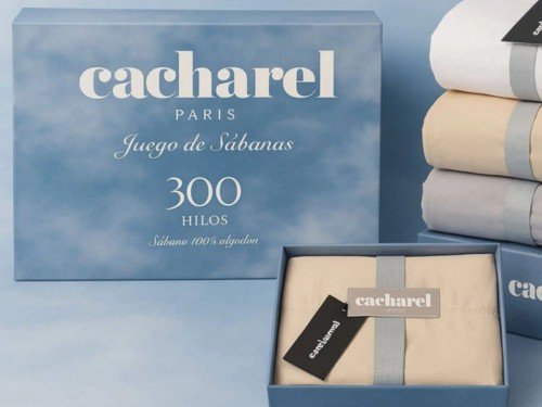 Sabanas Cacharel 2 1/2 Plazas 300 Hilos 100% Algodón