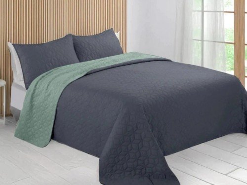 Cover Cubrecama King Bicolor Reversible Funda Liviano Verano