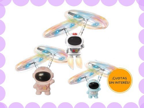 Spaceman volador con sensor, luz led. Astronauta que vuela carga usb