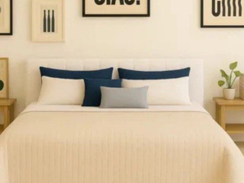 Cover Cubrecama 2 1/2 Plazas Liso Verano Liviano Reversible