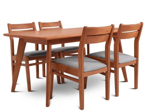 Mesa Docta Nórdica con 4 Sillas Docta Aspen Cedro Espácity