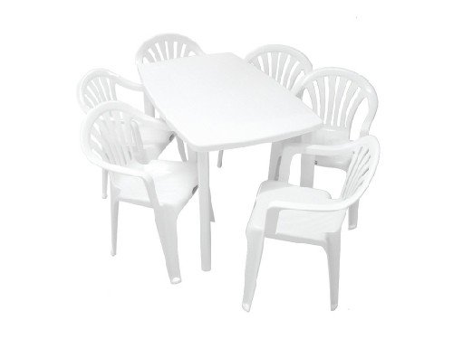 JUEGO DE JARDÍN VOSS MESA MARGARITA + 6 SILLAS