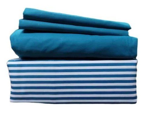 Juego Sabana 1 1/2 Plaza Twin Cacharel Algodón Percal 150 Hilos SHURA