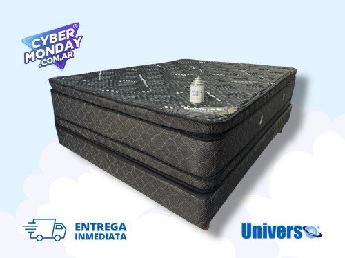 Colchón Resortes Individuales Universo más Sommier 2 pl y 1/2. Premium