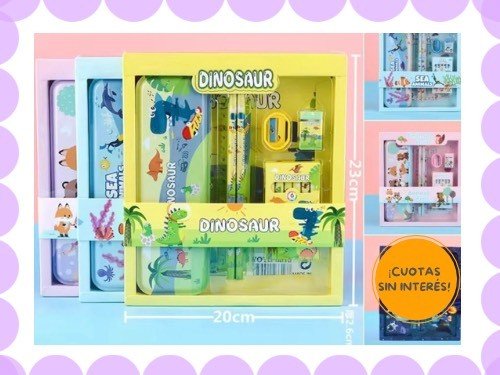 Set escolares temáticos completos. cartuchera lapicera regla colegio