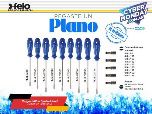 Felo - Combo Pegaste un PlAno - Planos y 5 puntas x 25mm