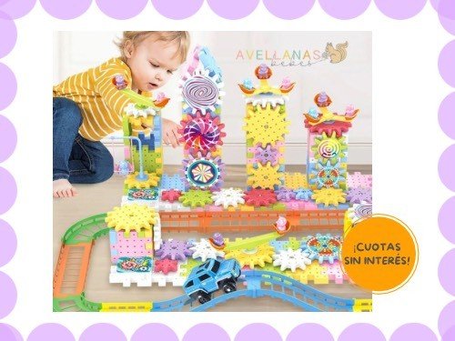 Engranajes con movimiento electrico 136 piezas.juego mecanico encastre