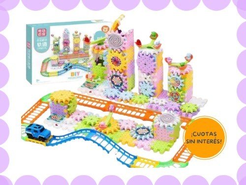 Engranajes con movimiento electrico 136 piezas.juego mecanico encastre