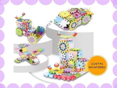 Engranajes con movimiento electrico 136 piezas.juego mecanico encastre