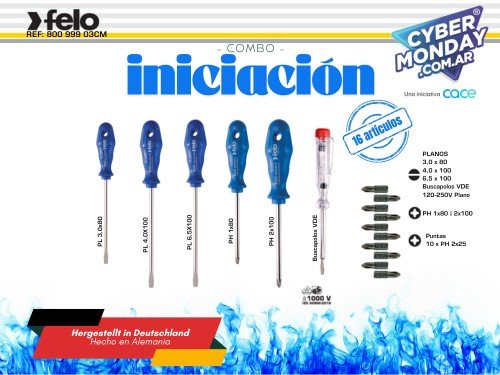 Felo - Combo Iniciación - Ph/ Pl/ Buscapolos y 10 puntas ph2x25mm