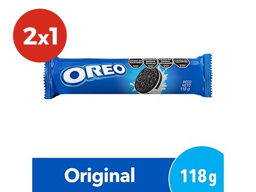 Galletitas Oreo Rellenas con Crema Sabor Original Menos sodio 118 Gr.