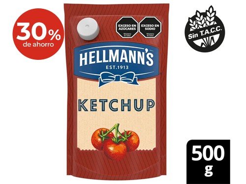 Ketchup Hellmanns Regular Doypack 500 Gr.