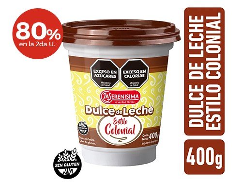 Dulce de Leche La Serenísima Colonial con Calcio 400 Gr.