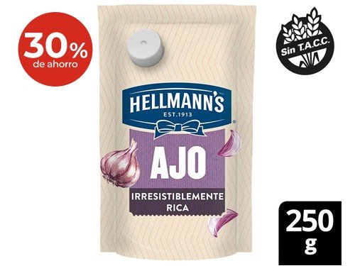 Mayonesa De Ajo Hellmans 250 Gr.
