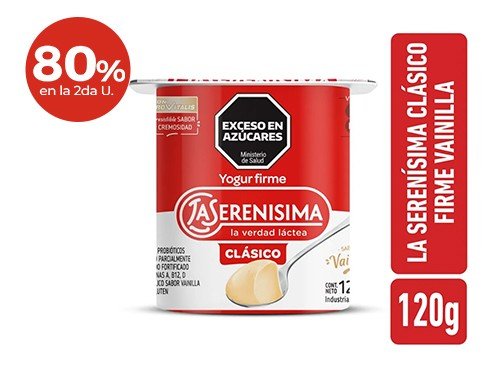 Yogur Firme Vainilla La Serenísima Clásico 120 Gr.