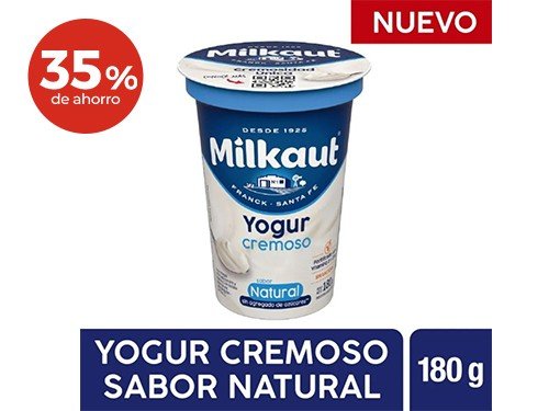 Yogur Natural Milkaut 180 Gr.