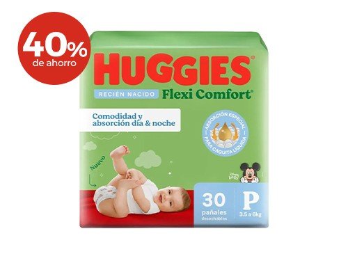 Pañal Huggies Flexi Comfort P Edicion Limitada x 30 Ud.
