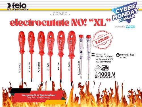 FELO - COMBO ELECTROCUTATE NO! XL - 3 Pl/ 3PH + Buscapolos VDE1000v