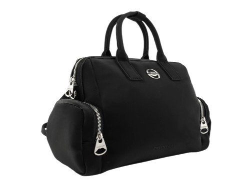 Cartera/Mochila Las Oreiro Exclusiva negra Tela de Avion