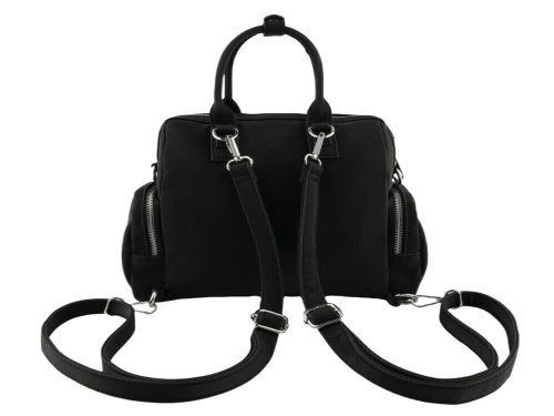 Cartera/Mochila Las Oreiro Exclusiva negra Tela de Avion