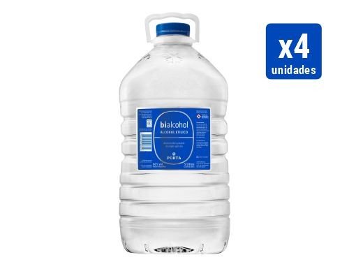 4 unid. Alcohol al 96% Alimenticio Bidon 5 litros