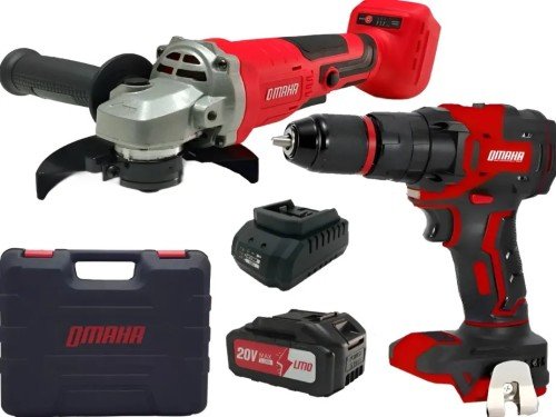 Taladro Percutor Brushless + Amoladora Angular 115mm Bateria