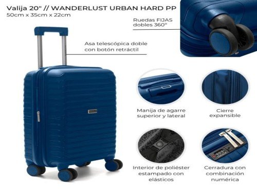 Valija Carry On Wanderlust Urban PP 20" azul