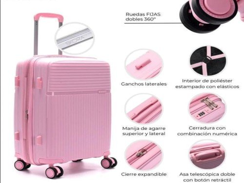 Valija Carry on Skora Hard Bs.As. PP 20" rosa