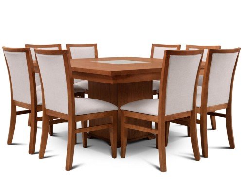 Juego de Comedor Mesa Euro Base Central con 8 Sillas Murcia