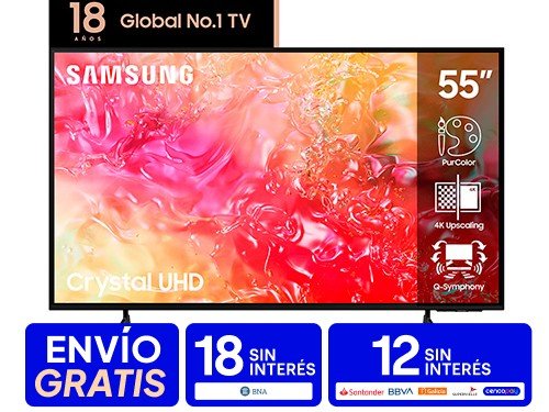 Smart Tv 55'" Crystal Uhd Du7000 Un55Du7000Gczb Samsung