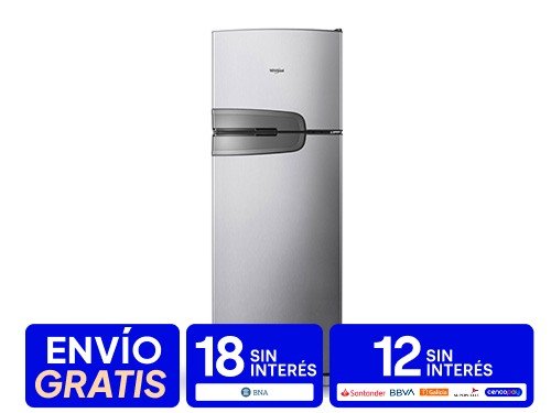 Heladera No Frost Inoxidable 340 Lts Wrm39ck Whirlpool
